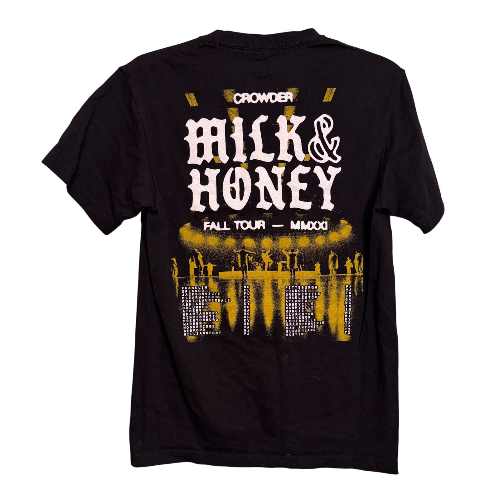 Crowder Unisex Milk & Honey 2021 Fall Tour Concert Graphic T-Shirt Black Small